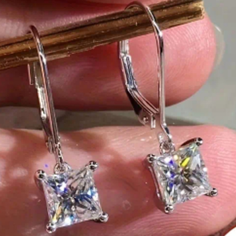 New 925 Sterling  silver dangle earrings cubic ziconia